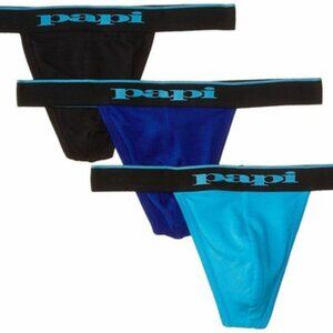 Papi Men 3-Pack Cotton Stretch Thong - 980902 size L 36 - 38 NEW IN BOX